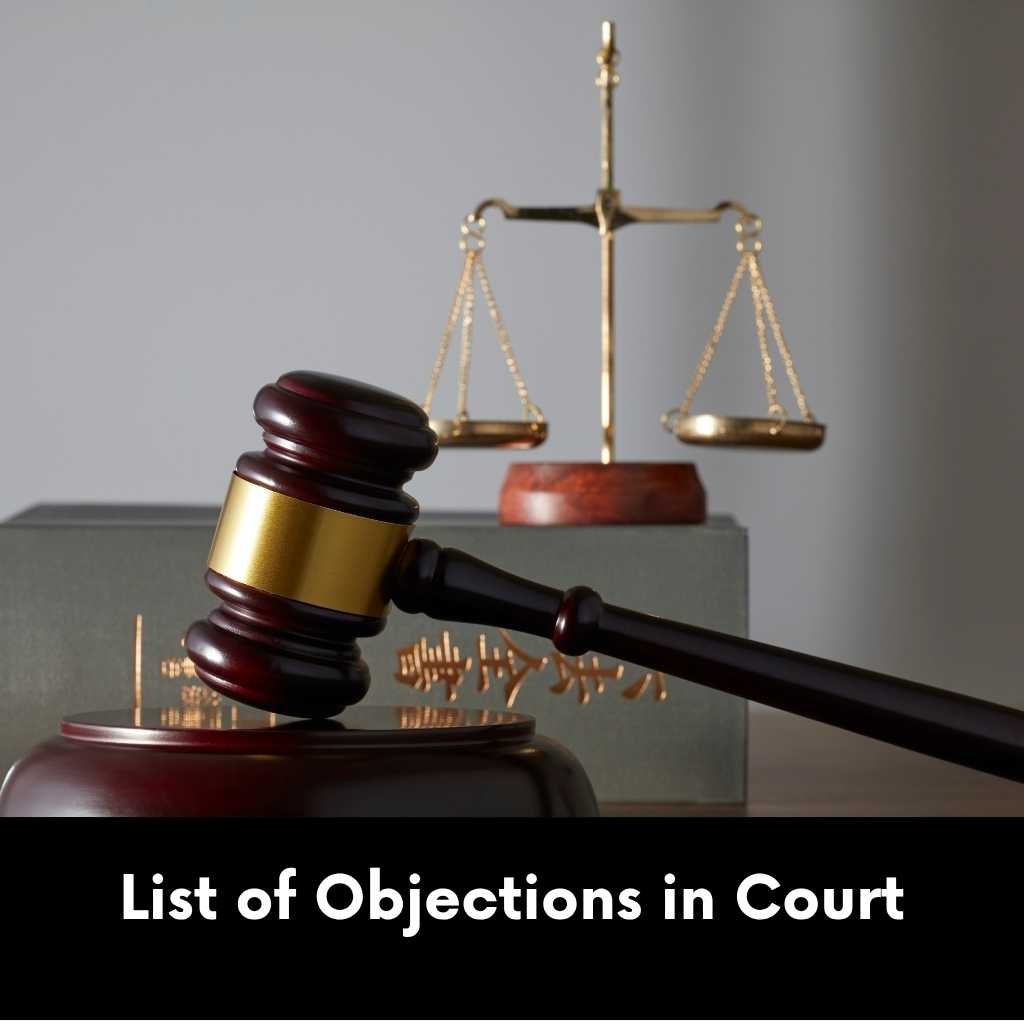List of Objections in Court