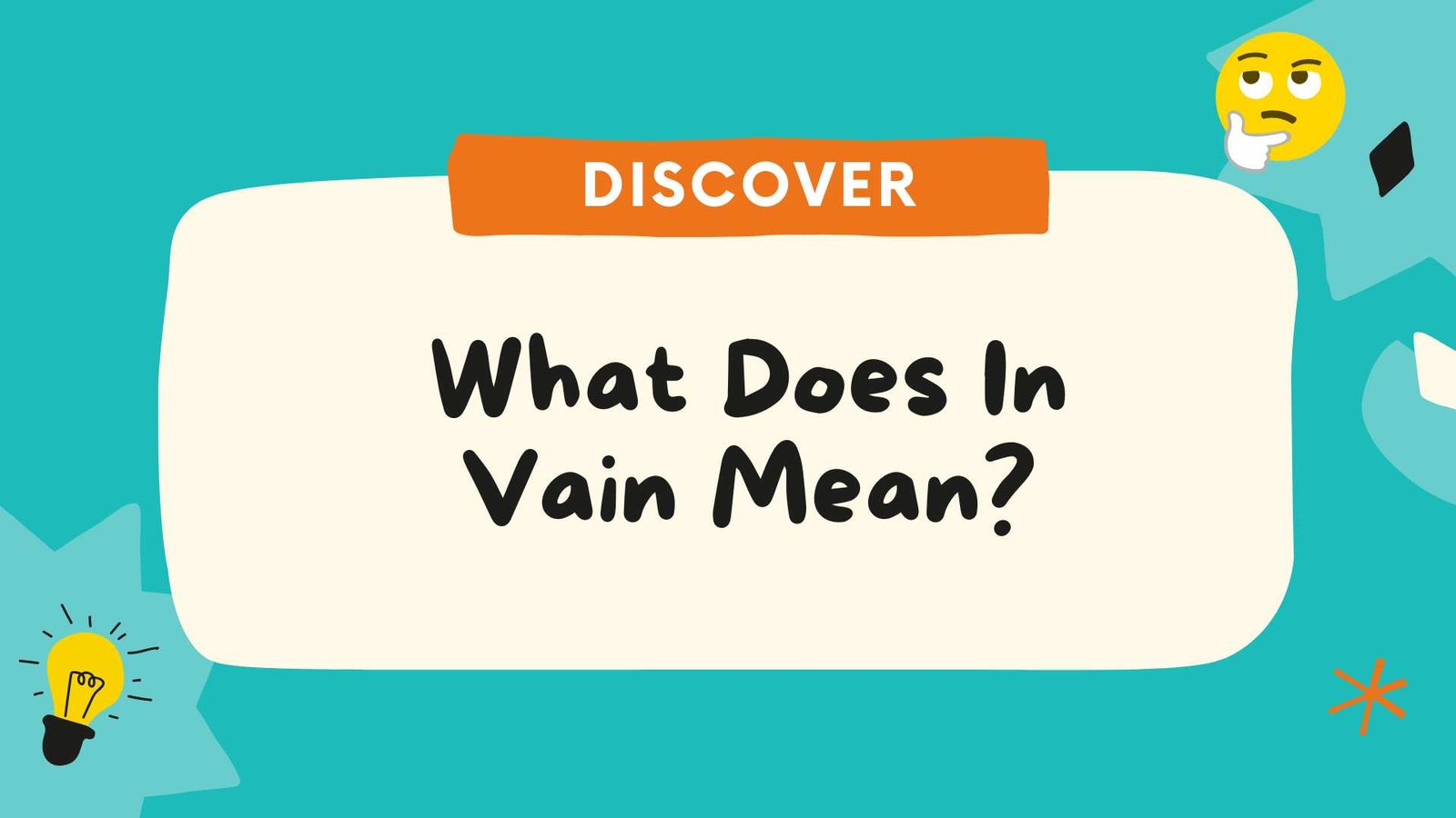 What Does In Vain Mean
