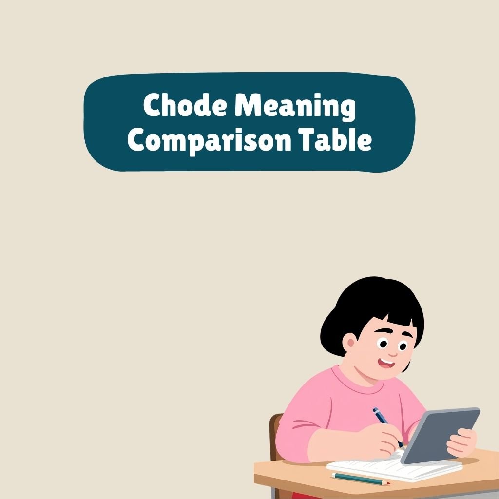 Chode Meaning Comparison Table