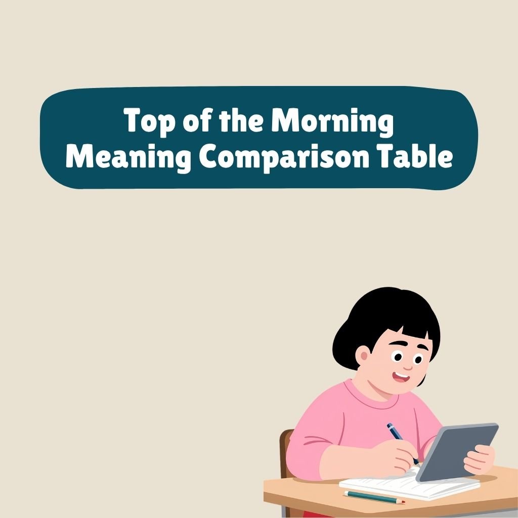 Top of the Morning Meaning Comparison Table